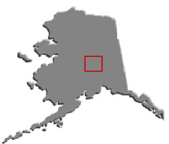 Map of Alaska with tunnel location outlined in red.