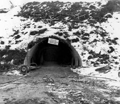 The tunnel portal during construction.
