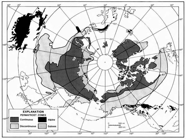 Diagram of the geologic hazards of the Fairbanks area.